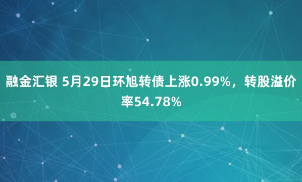 融金汇银 5月29日环旭转债上涨0.99%，转股溢价率54.78%